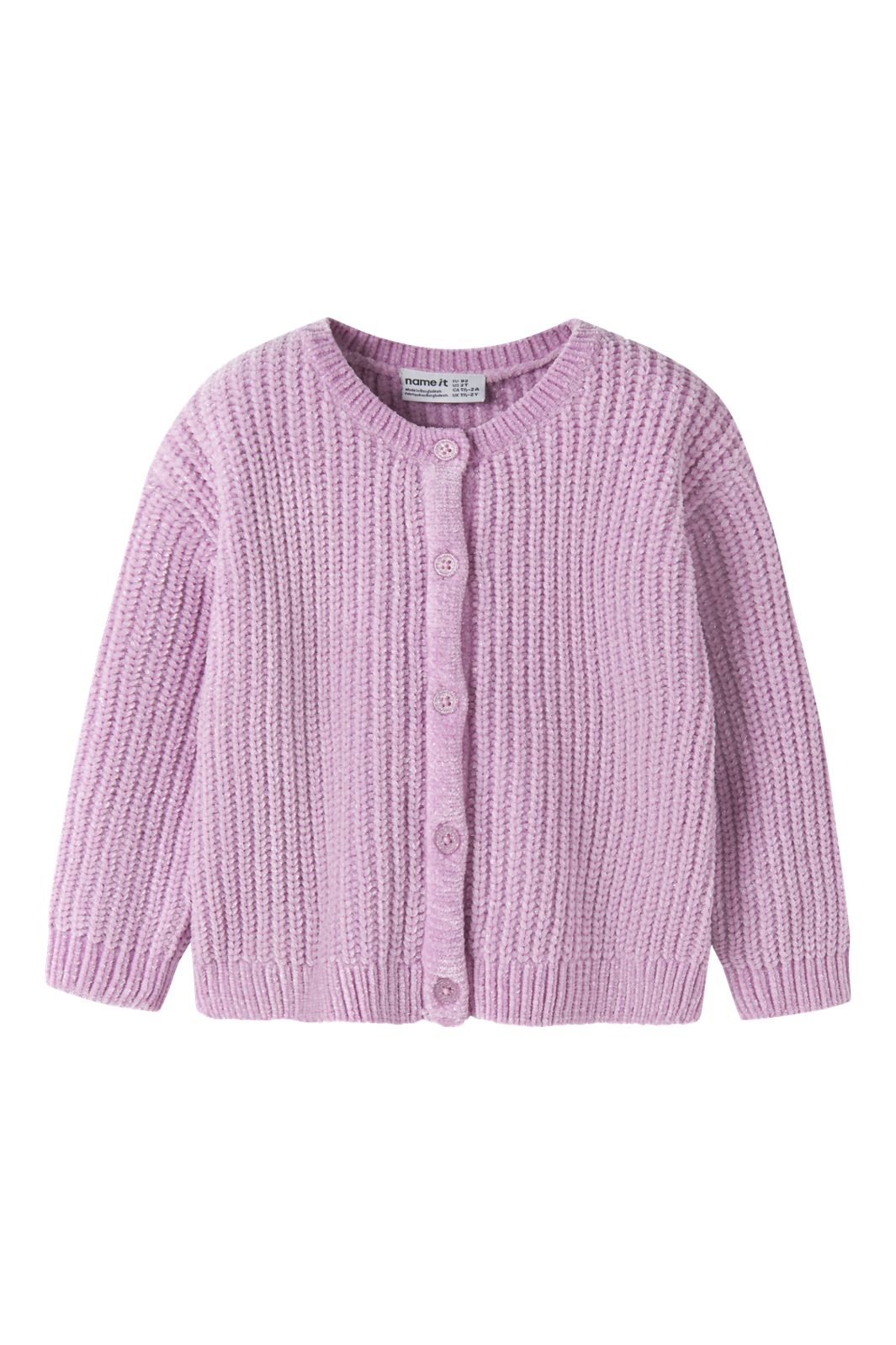 Name It - Nmfrome Ls Loose Knit Card - 5116047 Full Blooming Pink Silver Lurex