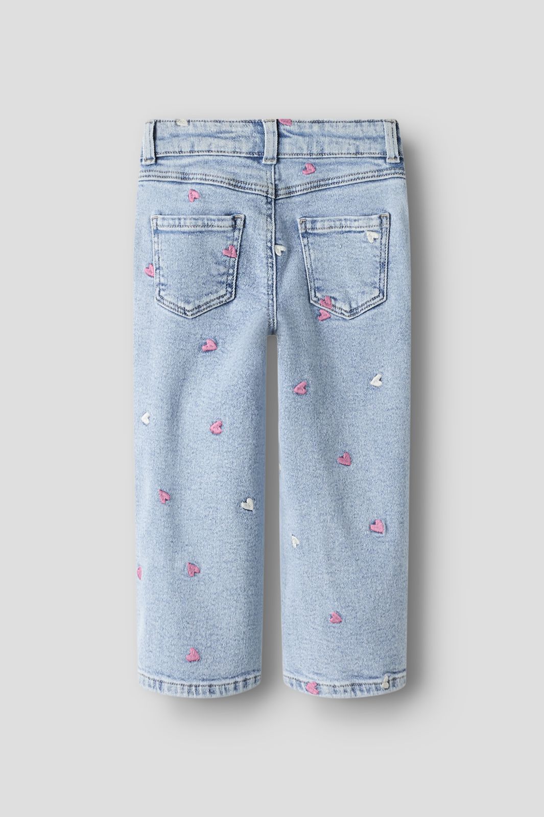 Name It - Nmfrose Wide Emb Jeans 2633-Fr - 4893807 Light Blue Bleached Denim