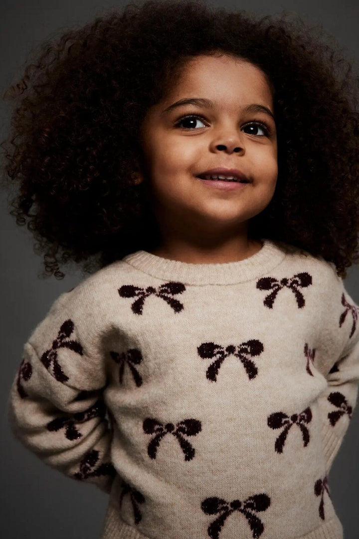 Name It - Nmfsenya Ls Knit - 4889692 Cement Strikbluser 