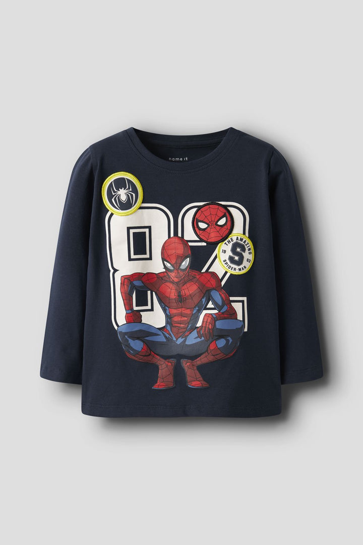 Name It - Nmmdeep Spider Ls Nreg Top Box Mar - 4921287 Navy Blazer