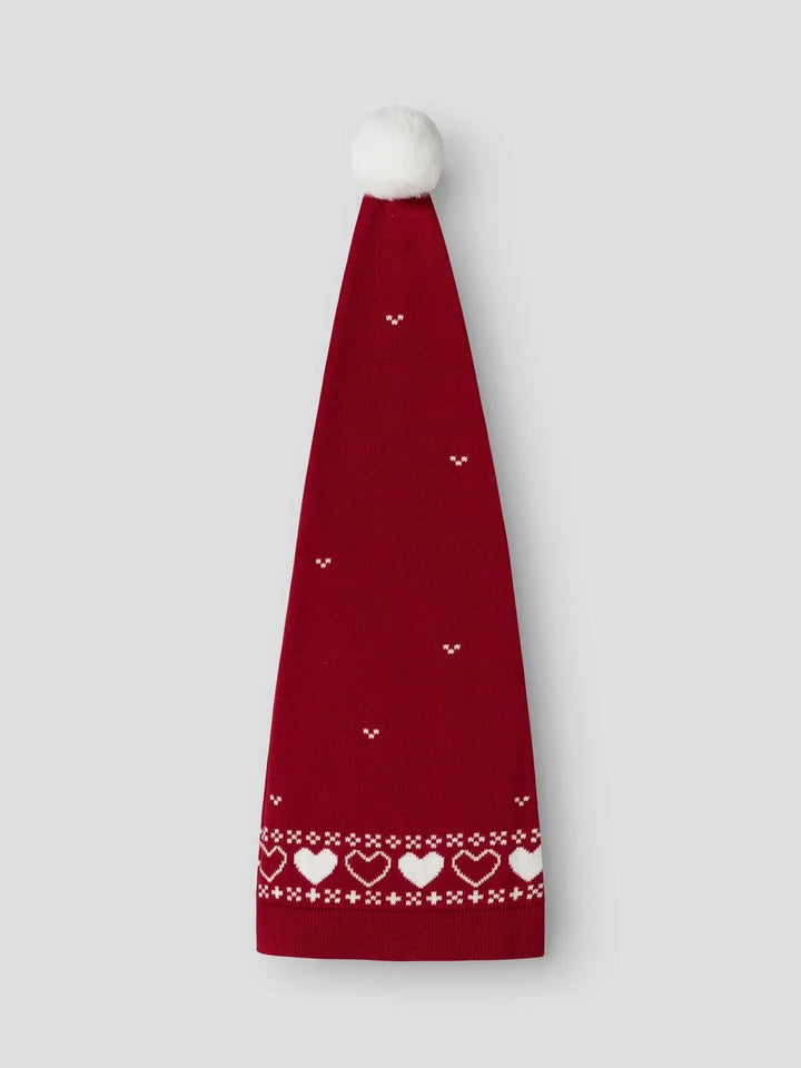 Name It - Nmnrismas Knit Hat - 4913638 Jester Red Hearts Huer 