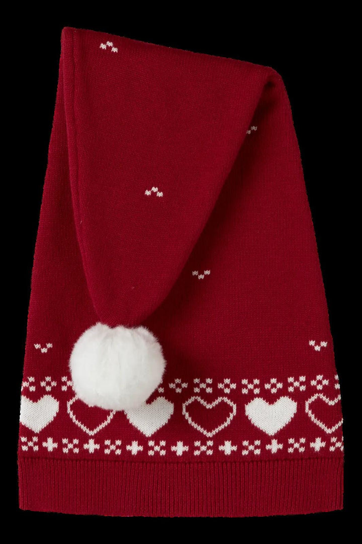Name It - Nmnrismas Knit Hat - 4913638 Jester Red Hearts Huer 