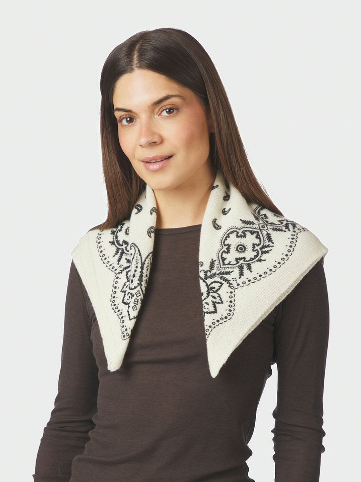 Neo Noir - Adelina Paisley Knit Scarf 169506 - 121 - Off White Tørklæder 