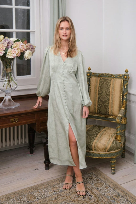 Neo Noir - Alto Pattern Sateen Dress 166828 - 154 - Light Green