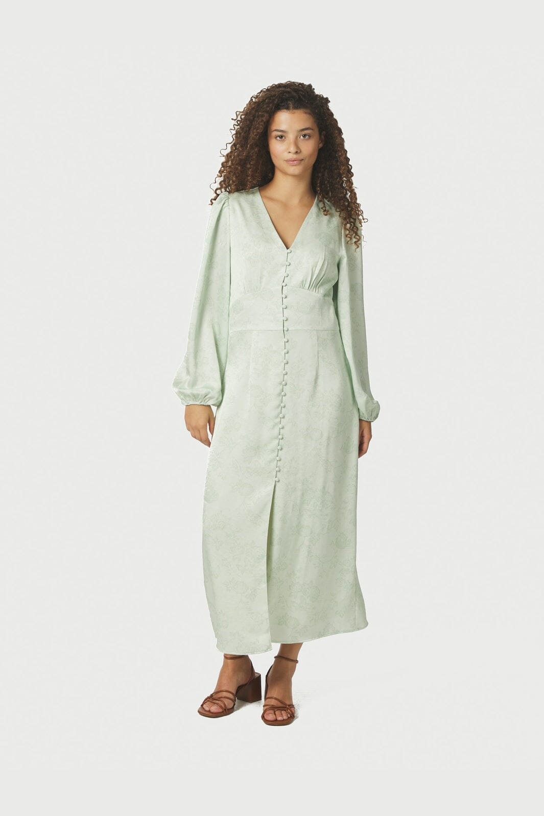 Neo Noir - Alto Pattern Sateen Dress 166828 - 154 - Light Green