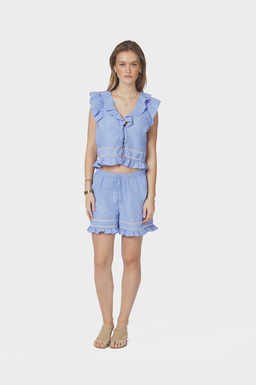 Neo Noir - Amansa Stripe Shorts 169347 - 145 - Light Blue