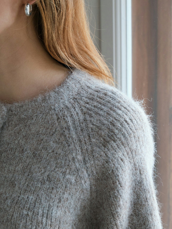 Neo Noir - Amaya Fluffy Knit Cardigan 167529 - 976 - Beige Melange Cardigans 
