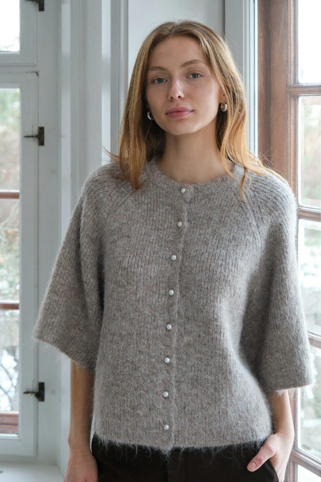 Neo Noir - Amaya Fluffy Knit Cardigan 167529 - 976 - Beige Melange Cardigans 