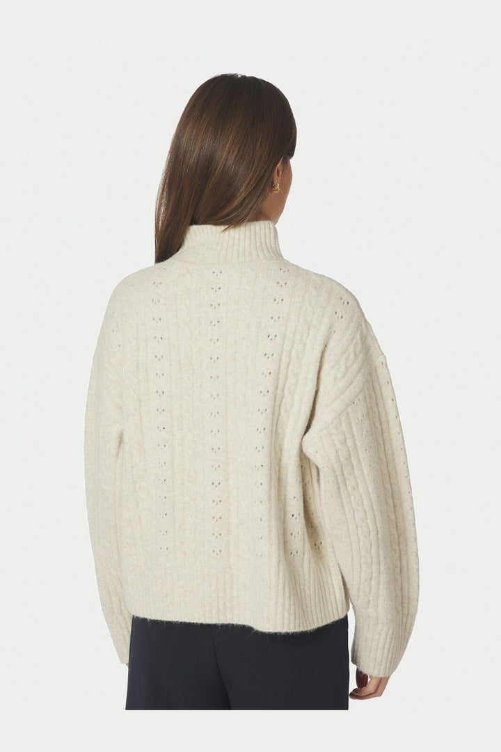 Neo Noir - Anda Cable Knit Blouse 168520 - 124 - Ivory