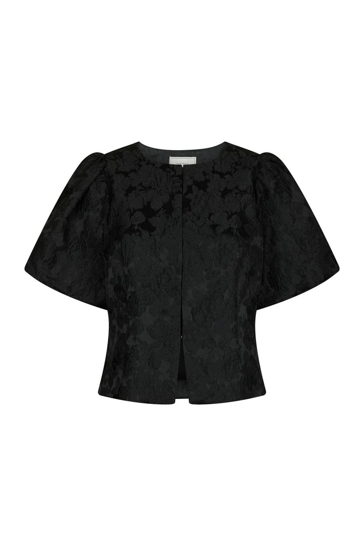 Neo Noir - Anela Flower Brocade Blouse 166905 - 100 - Black
