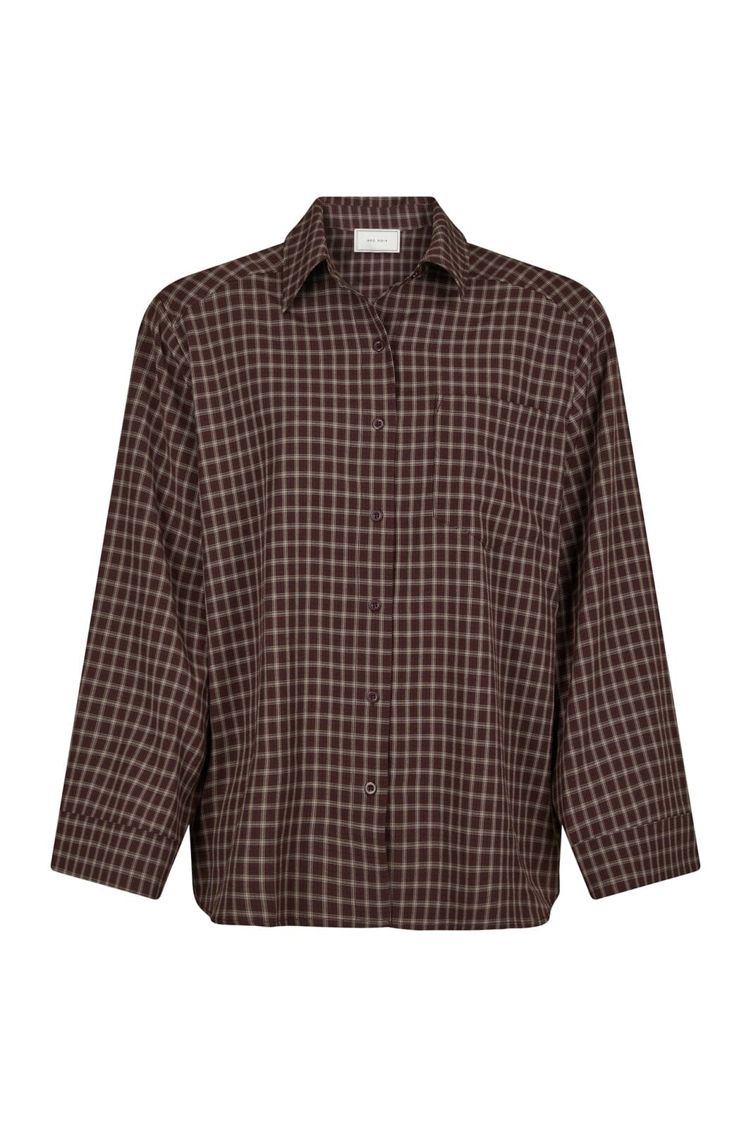 Neo Noir - Anella Check Shirt 170207 - 345 - Chocolate Plum