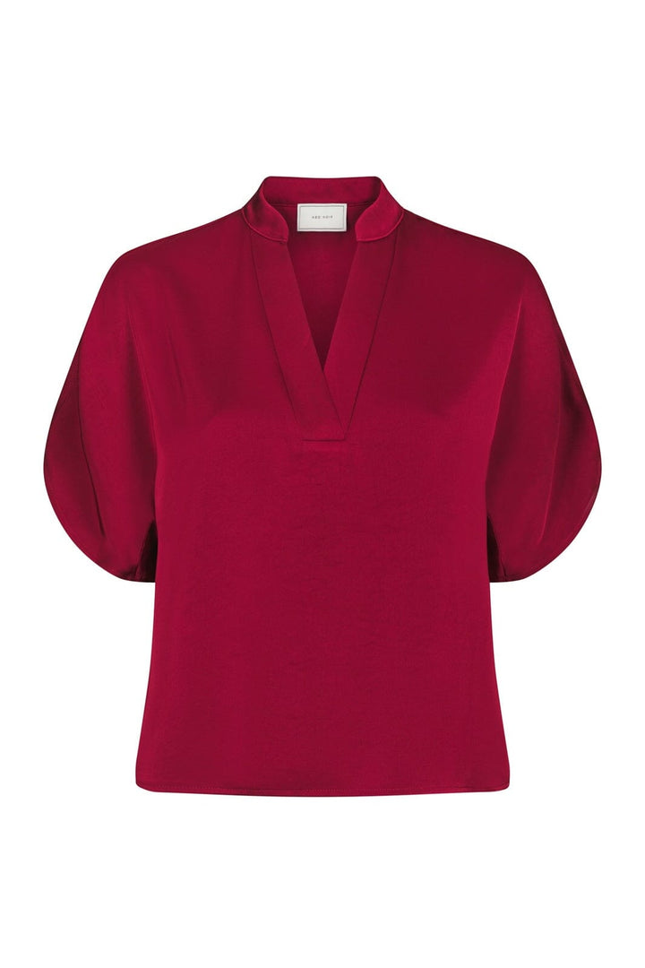 Neo Noir - Anelle Heavy Sateen Blouse 168286 - 321 - Dark Red