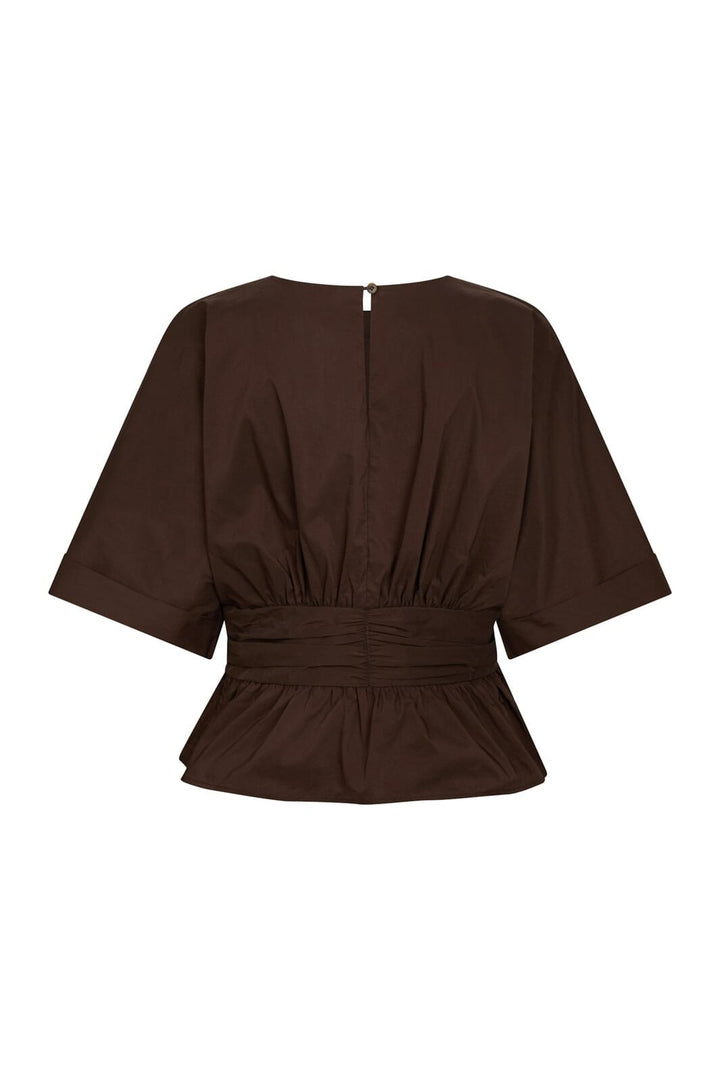 Neo Noir - Annegret Poplin Blouse 162365 - 584 - Chocolate Brown