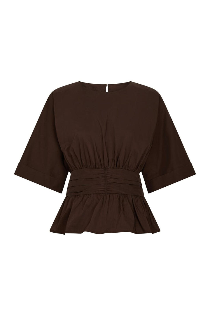 Neo Noir - Annegret Poplin Blouse 162365 - 584 - Chocolate Brown