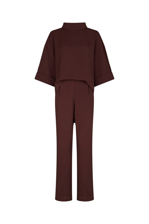 Neo Noir - Arlo Crepe Jumpsuit 160807 - 174 - Burgundy