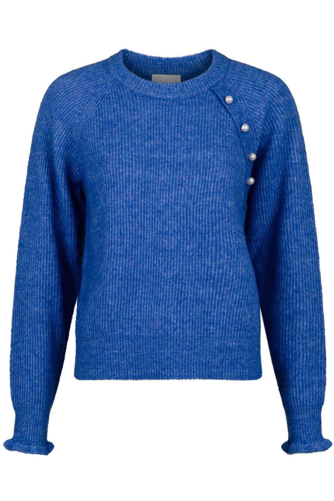 Neo Noir - Asli Knit Blouse - Blue Strikbluser 