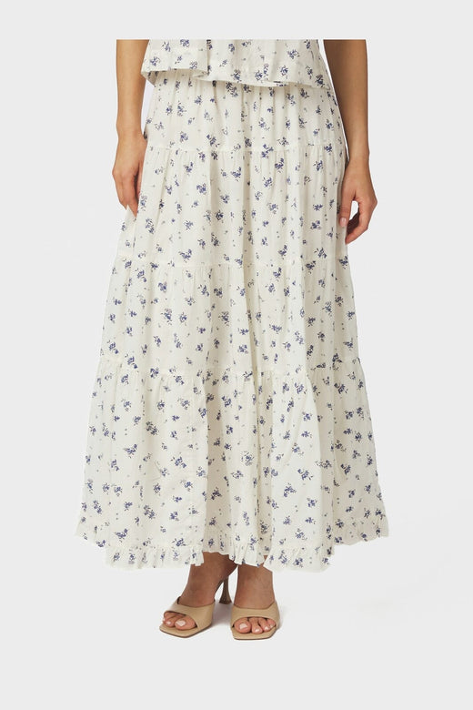Neo Noir - Asta Small Blossom Skirt 165649 - 252 - White Blue