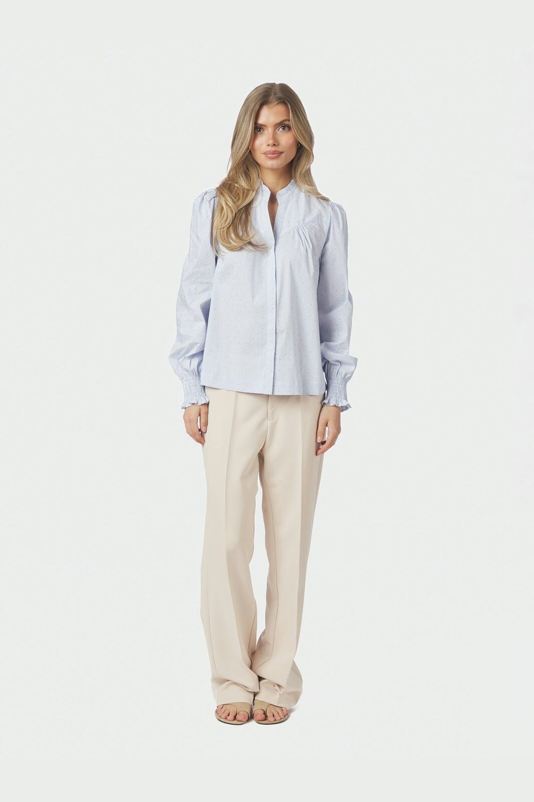 Neo Noir - Astrida Stripe Stone Blouse 167292 - 145 - Light Blue