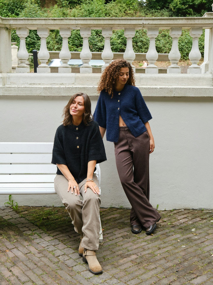 Neo Noir - Benuta Fluffy Knit Cardigan 165816 - 100 - Black Cardigans 