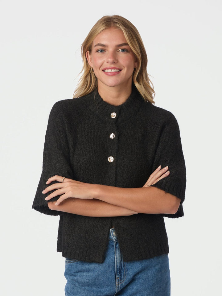 Neo Noir - Benuta Fluffy Knit Cardigan 165816 - 676 - Dark Brown Cardigans 