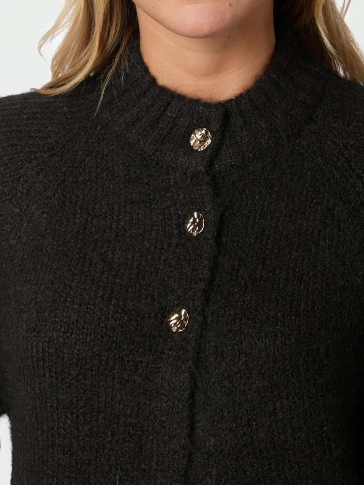 Neo Noir - Benuta Fluffy Knit Cardigan 165816 - 676 - Dark Brown Cardigans 