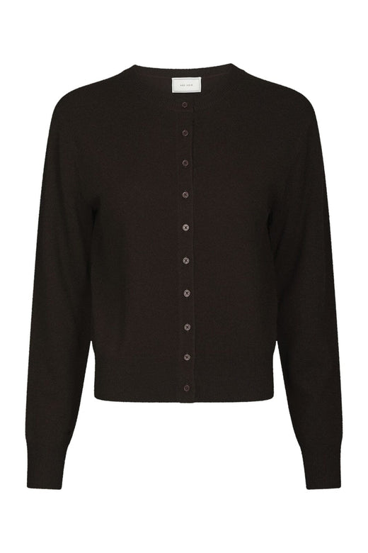 Neo Noir - Bina Wool Knit Cardigan 167771 - 676 - Dark Brown
