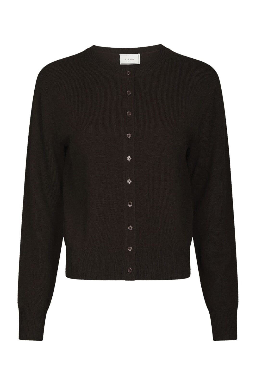 Neo Noir - Bina Wool Knit Cardigan 167771 - 676 - Dark Brown
