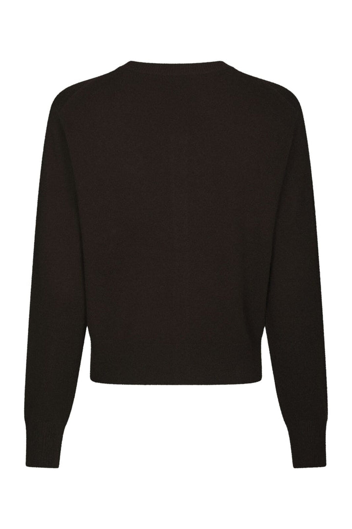 Neo Noir - Bina Wool Knit Cardigan 167771 - 676 - Dark Brown