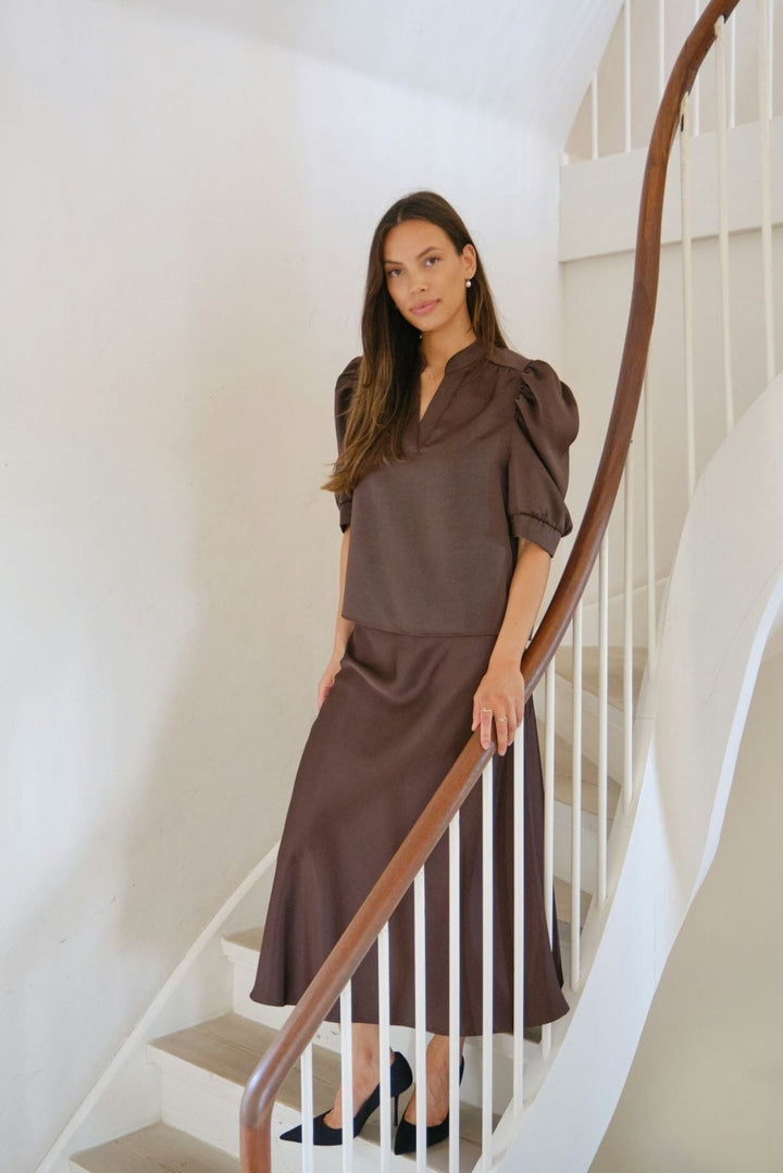 Neo Noir - Bovary Skirt - Dark Brown Nederdele 