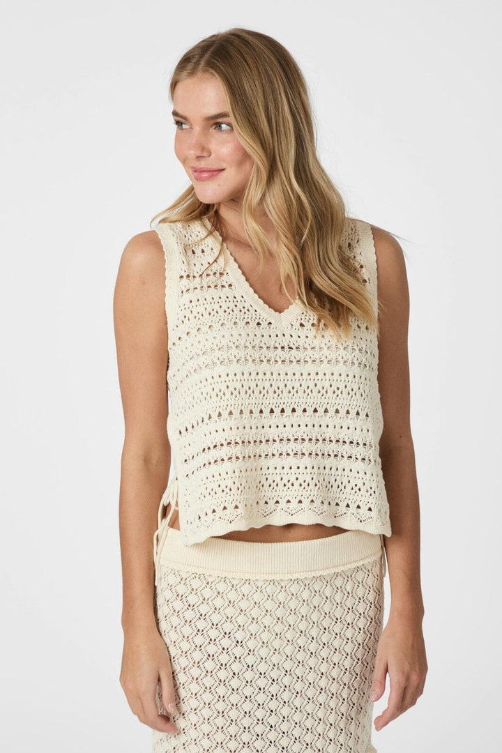 Neo Noir - Catana Crochet Knit Top 165990 - 122 - Creme