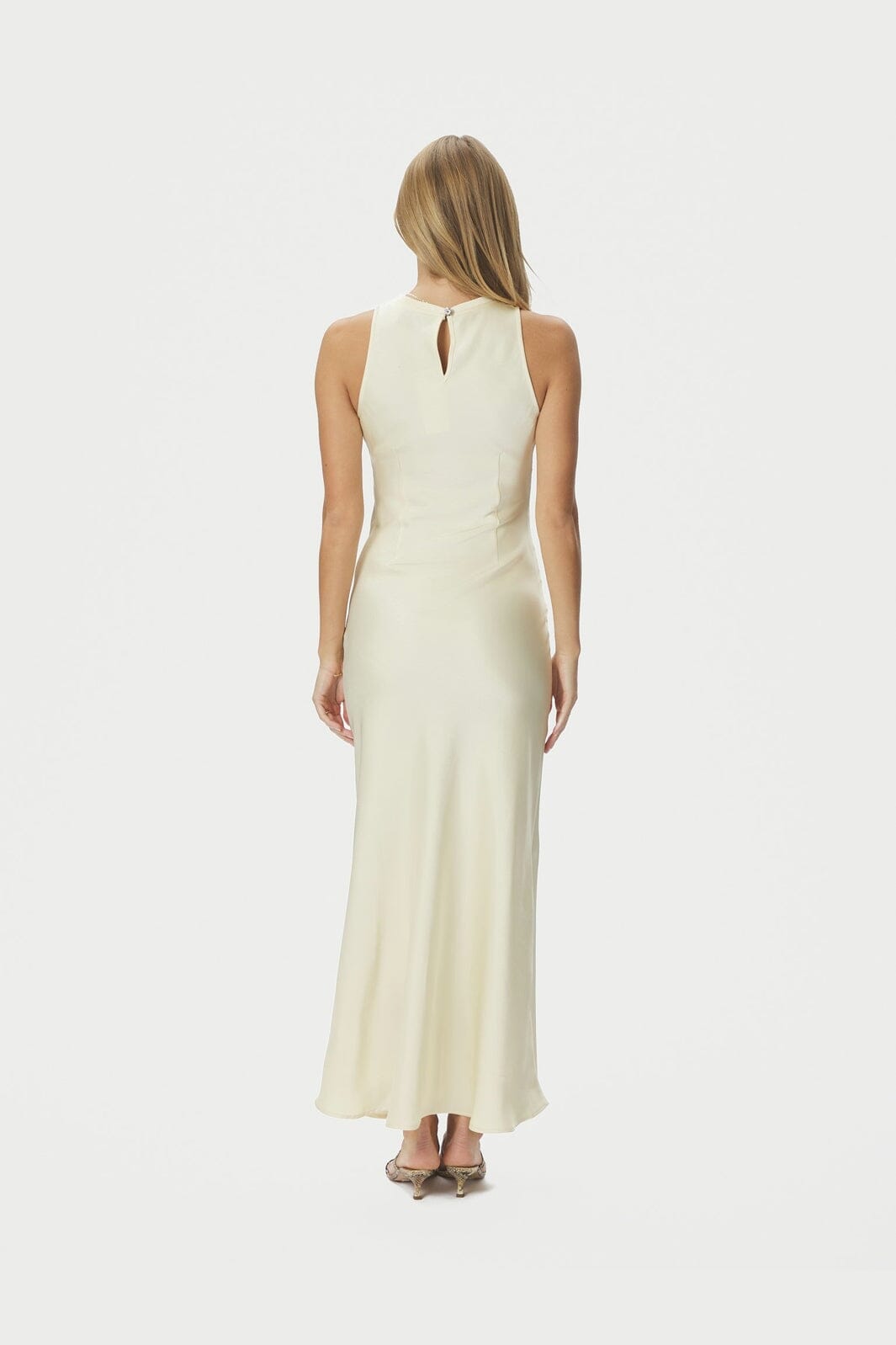 Neo Noir - Celinie Heavy Sateen Dress 165621 - 191 - Light Yellow