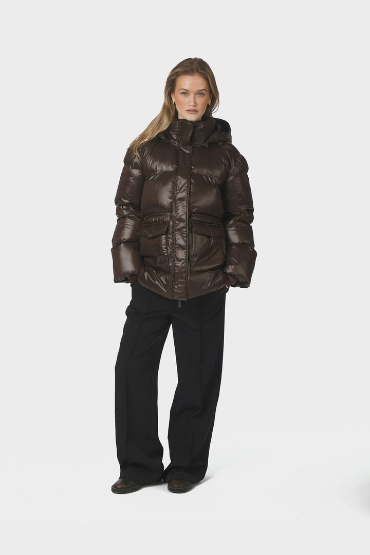 Neo Noir - Clotilde Shiny Puffer Jacket 168506 - 584 - Chocolate Brown