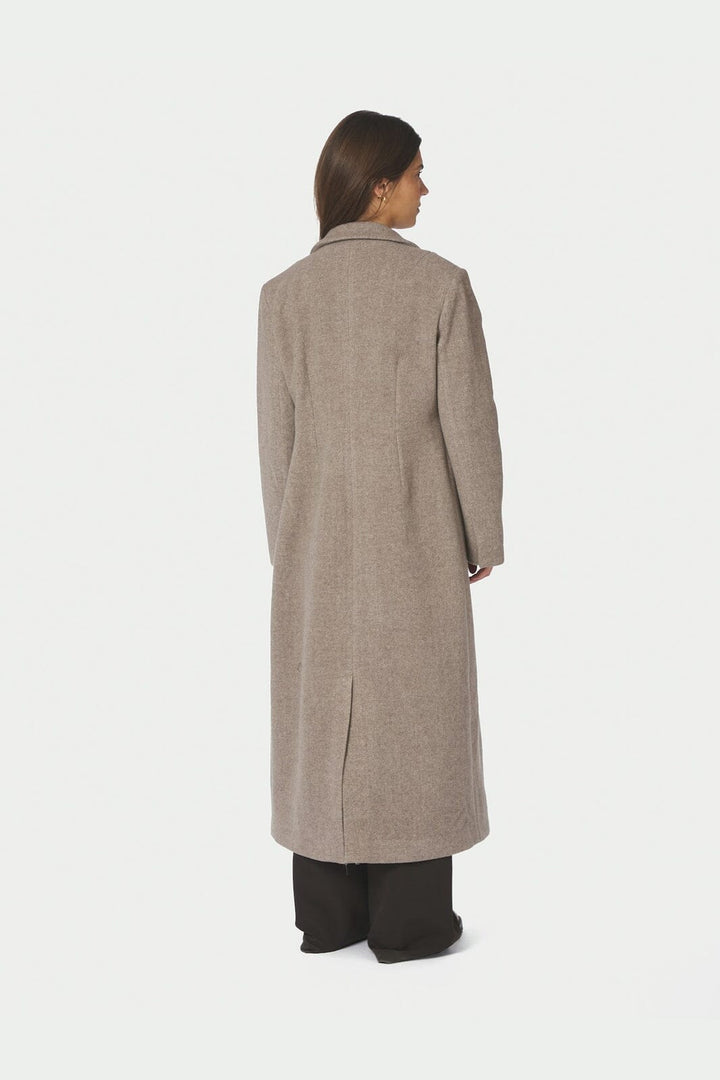 Neo Noir - Corina Herringbone Twill Coat 168545 - 976 - Beige Melange