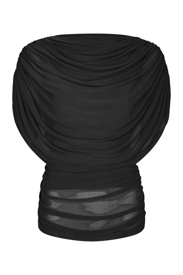 Neo Noir - Cottuna Drapy Mesh Top 167205 - 100 - Black