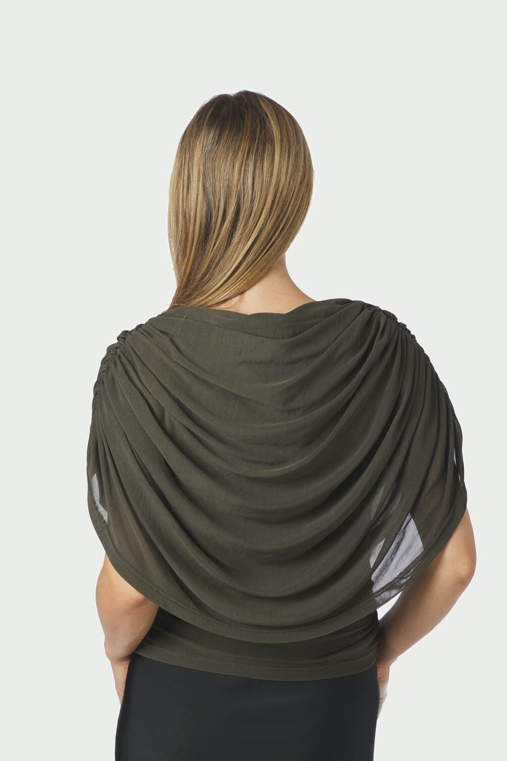 Neo Noir - Cottuna Drapy Mesh Top 167205 - 151 - Army