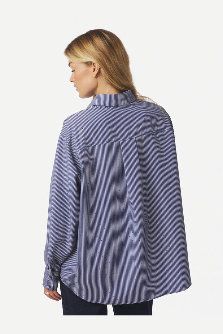 Neo Noir - Dalma B Stripe Stone Shirt 164520 - 678 - Midnight Blue