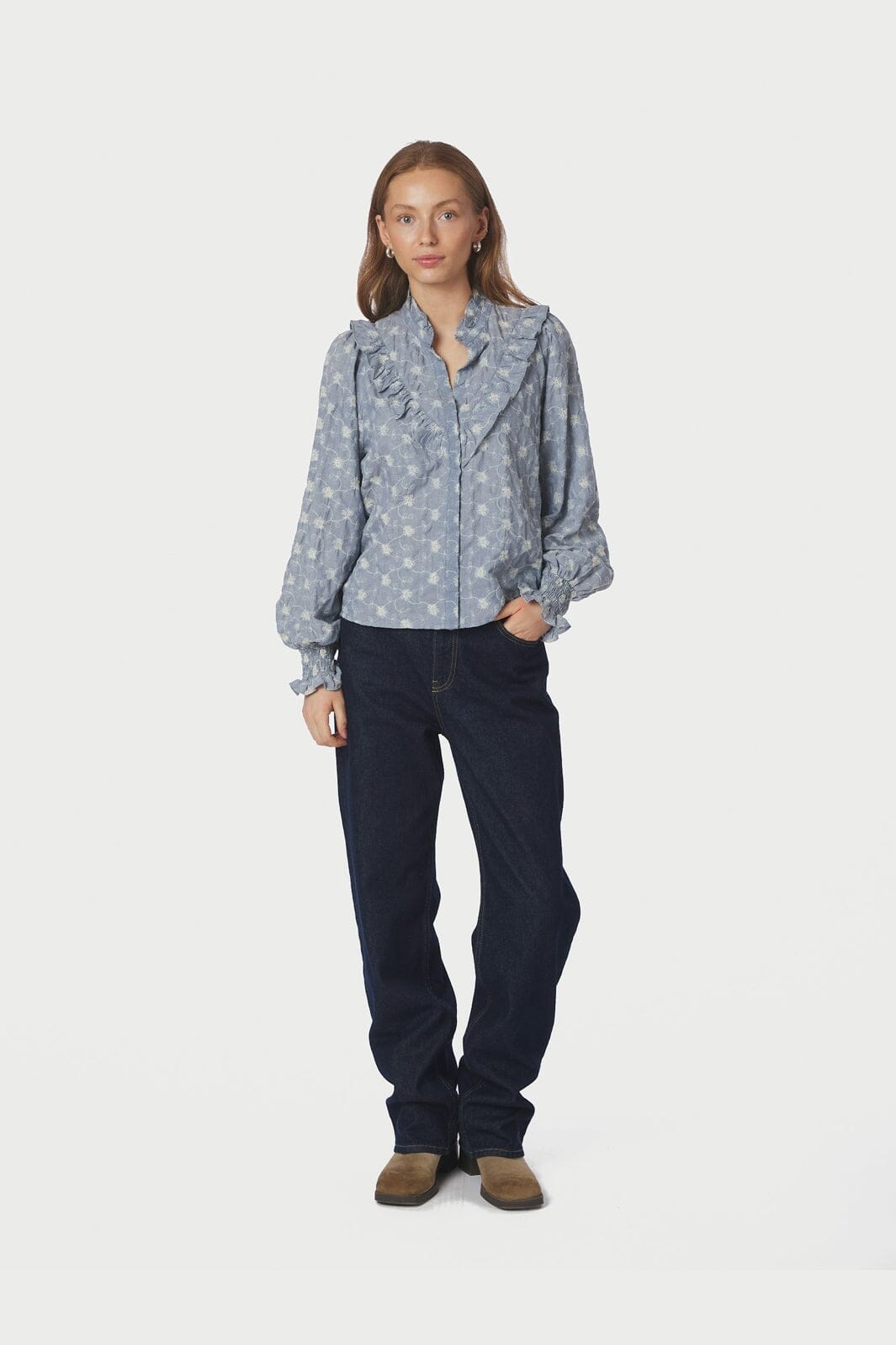 Neo Noir - Degas Delicate Blouse 166785 - 142 - Dusty Blue