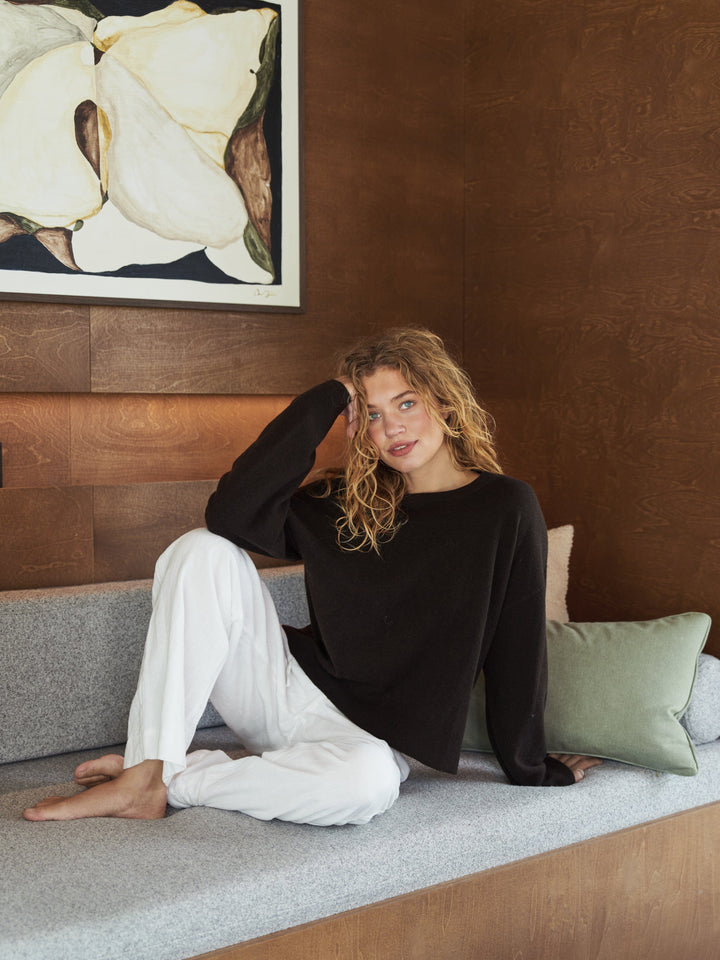 Neo Noir - Detri Wool Knit Blouse 167774 - 676 - Dark Brown Bluser 