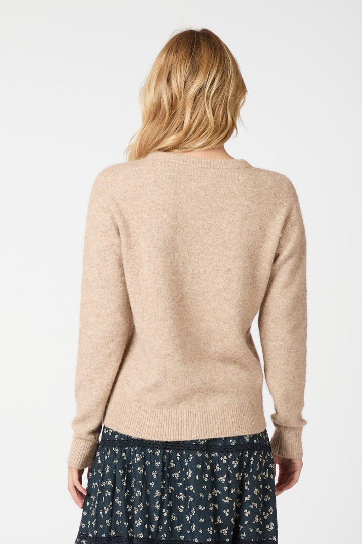 Neo Noir - Dina Soft Knit Blouse 164270 - Sand Melange Strikbluser 