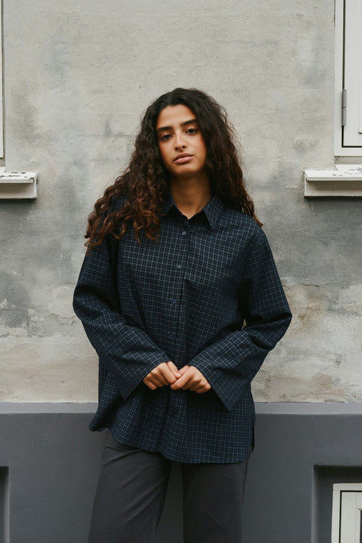 Neo Noir - Dita Check Shirt 170763 - 534 - Dark Blue Skjorter 