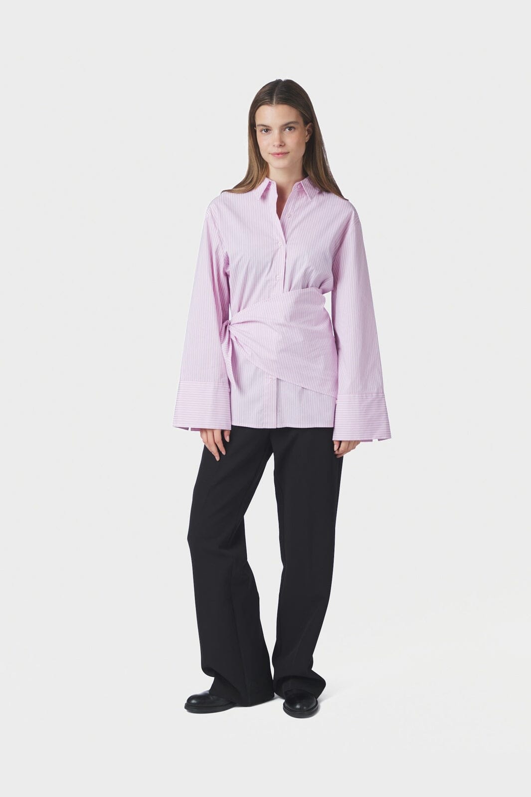 Neo Noir - Dita Scarf Stripe Shirt 169857 - 754 - Light Pink