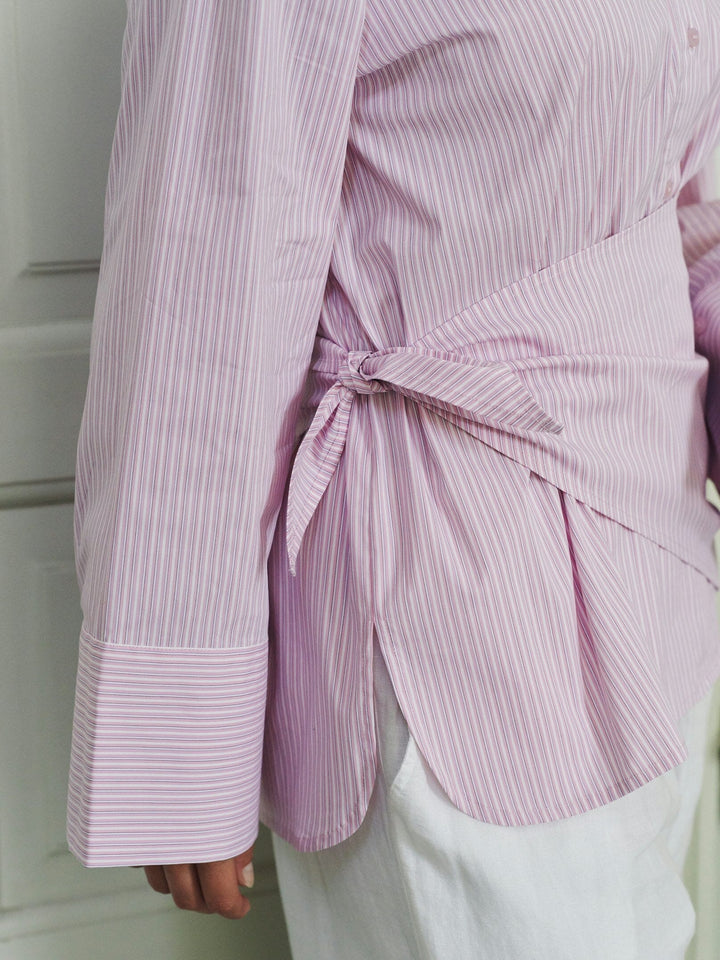 Neo Noir - Dita Scarf Stripe Shirt 169857 - 754 - Light Pink Tørklæder 