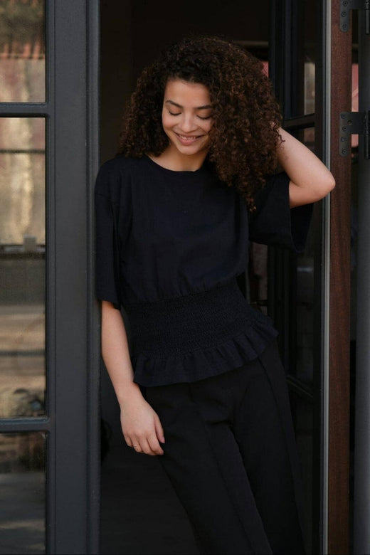 Neo Noir - Dray Boxy Smock Tee 165720 - 141 - Navy T-shirts 