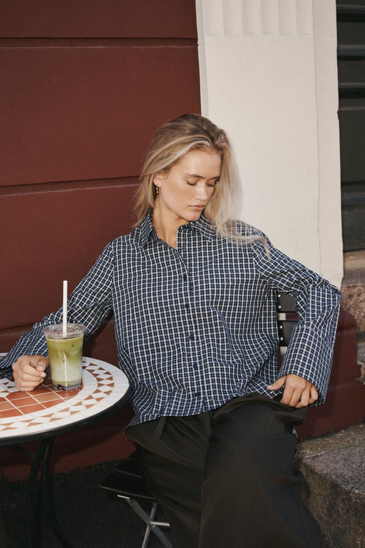 Neo Noir - Drew Check Bedaz Shirt 170198 - 534 - Dark Blue Skjorter 