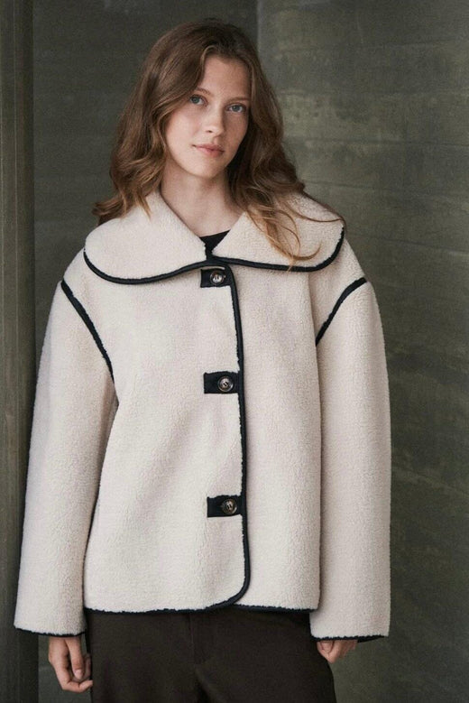 Neo Noir - Edmund Teddy Jacket 164851 - 124 - Ivory Jakker 