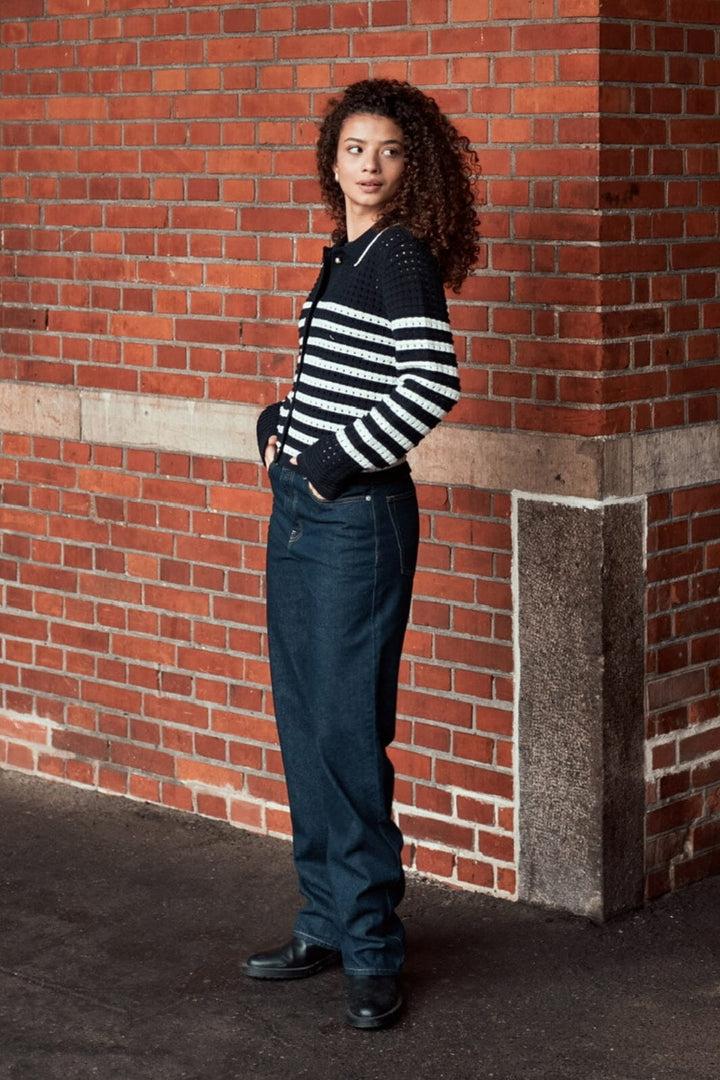 Neo Noir - Effie Knit Cardigan 164571 - 141 - Navy Cardigans 