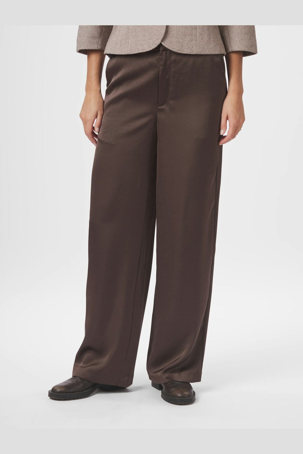 Neo Noir - Emmett Heavy Sateen Pants 164136 - 676 - Dark Brown