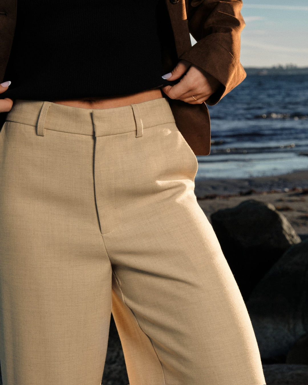 Neo Noir - Emmett Melange Pants 165059 - 976 - Beige Melange Bukser 