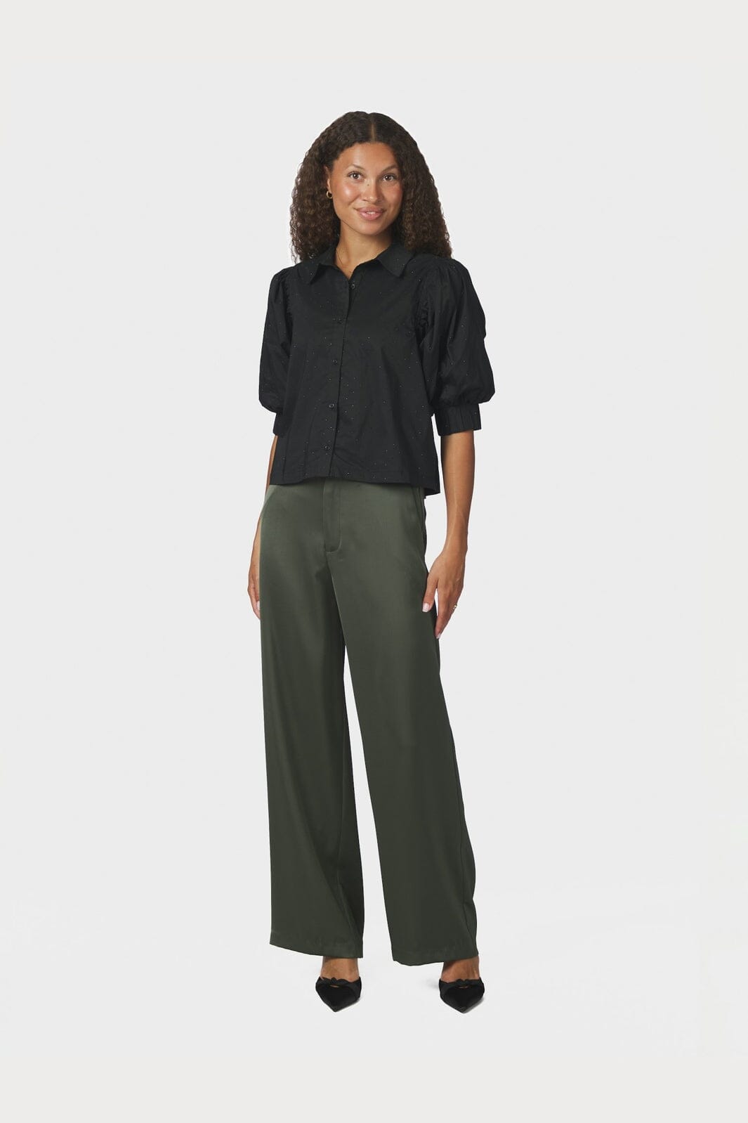 Neo Noir - Etta Poplin Bedazz Shirt 170771 - 100 - Black
