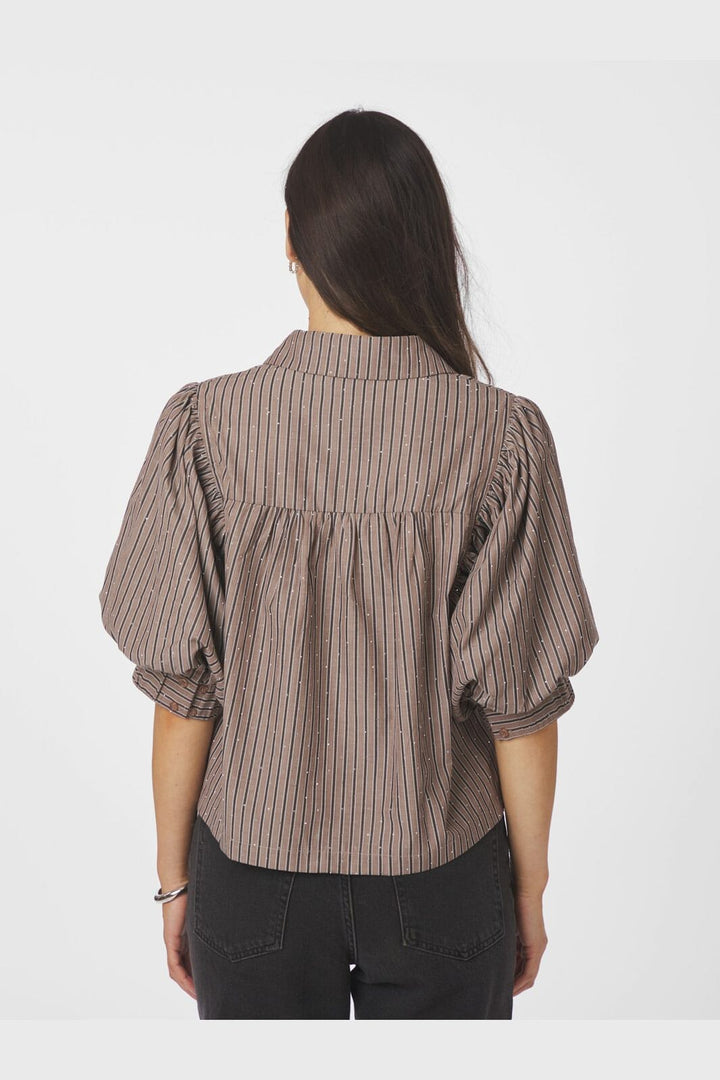 Neo Noir - Etta Soft Stripe Stone Shirt 166416 - 210 - Brown